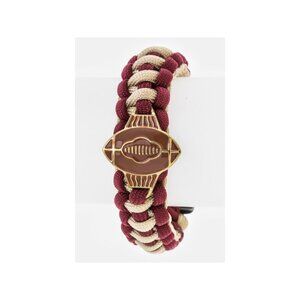 Stylish Color full Football Team Color Paracord Wrist Bracelet - Burgundy/Ivory